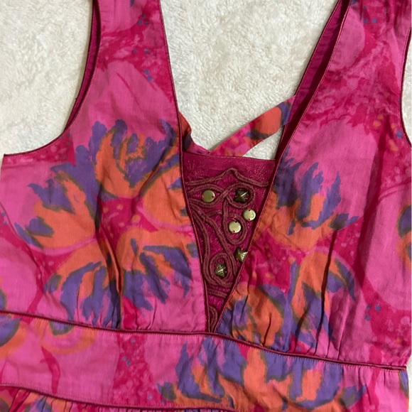 Free People Pink Floral Dress Women’s Size 4 - Picture 4 of 7